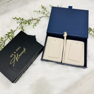 Luxury Passport & Luggage Tag Travel Set with Document Clutch or Gift Box