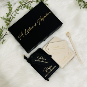 Luxury Passport & Luggage Tag Travel Set with Document Clutch or Gift Box